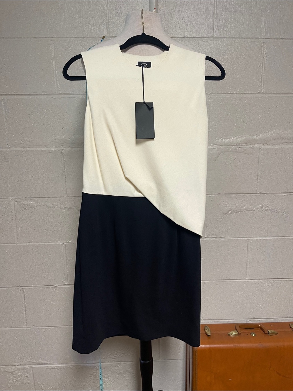 Alexander McQueen Ivory and Black with Draped Detailing Dress